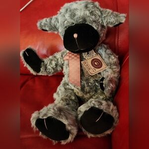 BOYDS BEAR 13" LUCIBELLE FUZZYFLEECE GRAY & BLACK LAMB #55202306 NEW/W TAGS